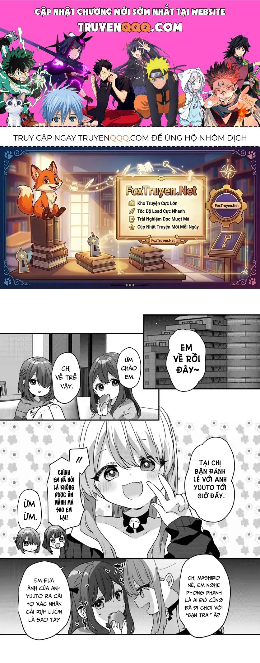 Daigaku Nyuugakuji Kara Uwasa Sareteita Bishoujo San Shimai, Ikiwakareteita Gimai Datta. Chapter 6 - 1